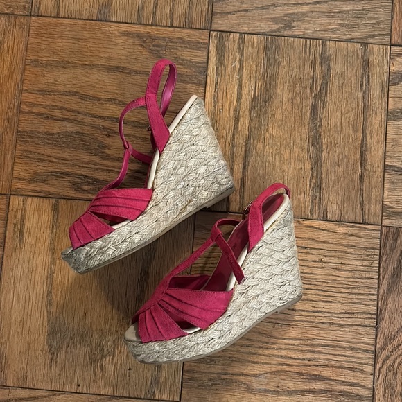 American Eagle Hot Pink Espadrille Wedges - Picture 2 of 8